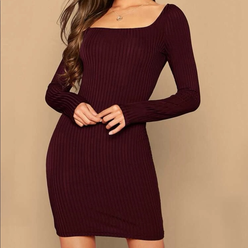 Burgundy Bodycon Dress